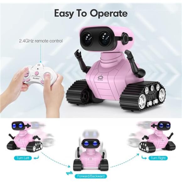 Girls Robot Toy, Rechargeable RC Robot for Kids, Remote Control Toy with Music - Picture 3 of 7